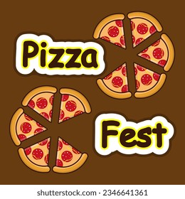 Pizza fest banner flyer, vector art illustration.