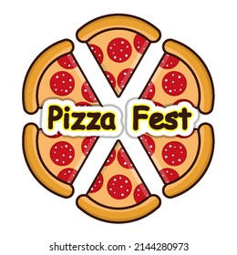 Pizza Fest Pizza Slices, vector art illustration.