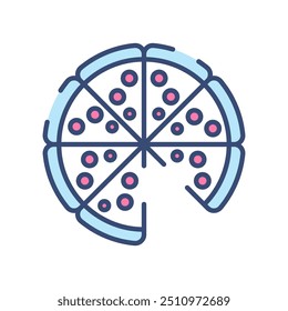 Pizza Fill Color Icon, Vector illustration