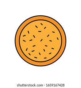 Pizza with filled line icon vector 