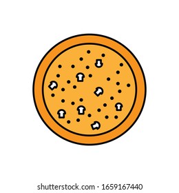 Pizza mit gefüllter Vektorillustration 