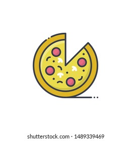 Pizza Filled outline vector illustration. Food & Drinks style icon.