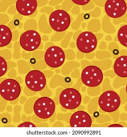 Pizza filling. Seamless pattern. Vector illustration