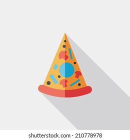 Pizza flat icon with long shadow,eps10