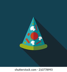 Pizza flat icon with long shadow,eps10
