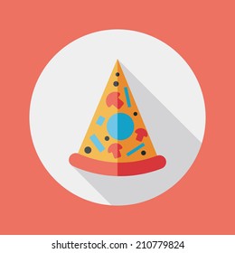 Pizza flat icon with long shadow,eps10