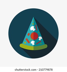 Pizza flat icon with long shadow,eps10