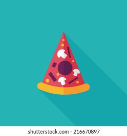 Pizza flat icon with long shadow,eps10