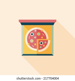 Pizza flat icon with long shadow,eps10