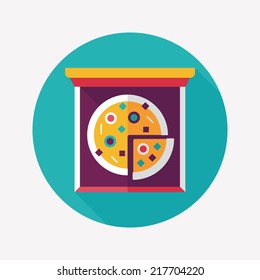 Pizza flat icon with long shadow,eps10