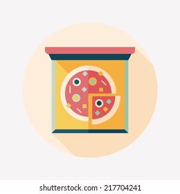 Pizza flat icon with long shadow,eps10