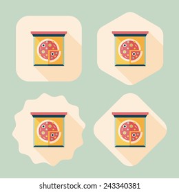 Pizza flat icon with long shadow,eps10