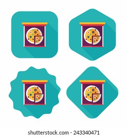 Pizza flat icon with long shadow,eps10