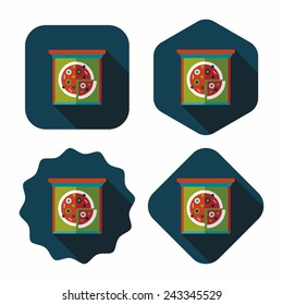 Pizza flat icon with long shadow,eps10