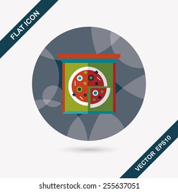 Pizza flat icon with long shadow,eps10