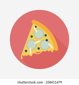 pizza flat icon with long shadow,eps10