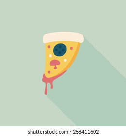 pizza flat icon with long shadow,eps10