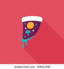 pizza flat icon with long shadow,eps10