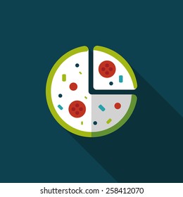 pizza flat icon with long shadow,eps10