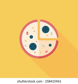 pizza flat icon with long shadow,eps10
