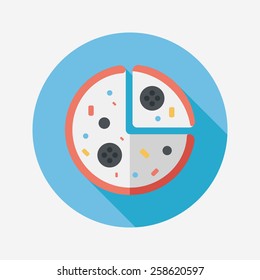 pizza flat icon with long shadow,eps10