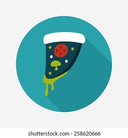 pizza flat icon with long shadow,eps10