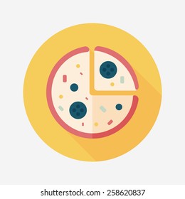 pizza flat icon with long shadow,eps10