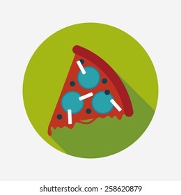 pizza flat icon with long shadow,eps10