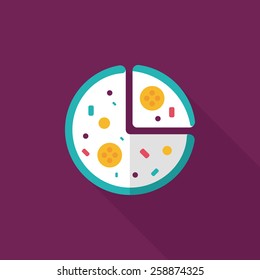 pizza flat icon with long shadow,eps10