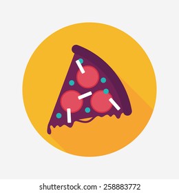 pizza flat icon with long shadow,eps10