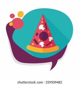 Pizza flat icon with long shadow,eps10
