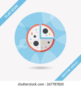 pizza flat icon with long shadow,eps10