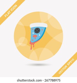 pizza flat icon with long shadow,eps10
