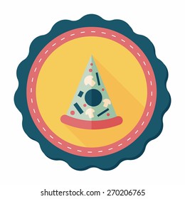 Pizza flat icon with long shadow,eps10