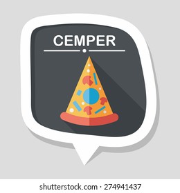 Pizza flat icon with long shadow,eps10
