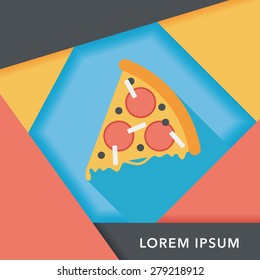 pizza flat icon with long shadow,eps10
