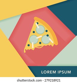 pizza flat icon with long shadow,eps10