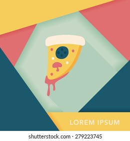 pizza flat icon with long shadow,eps10