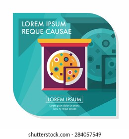 Pizza flat icon with long shadow,eps10