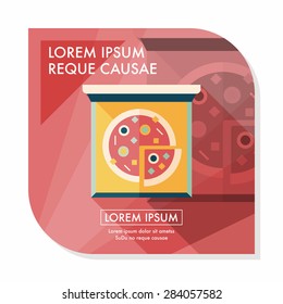 Pizza flat icon with long shadow,eps10