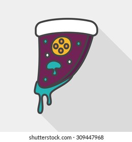 pizza flat icon with long shadow,eps10
