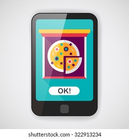 Pizza flat icon with long shadow,eps10