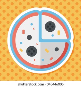 pizza flat icon with long shadow,eps10