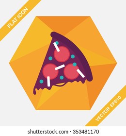 pizza flat icon with long shadow,eps10