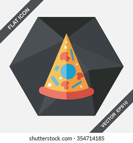 Pizza flat icon with long shadow,eps10