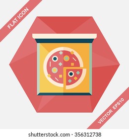 Pizza flat icon with long shadow,eps10