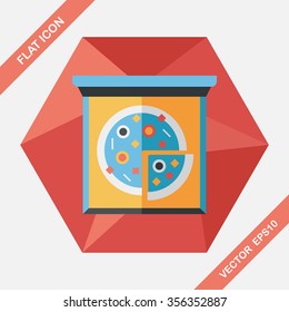 Pizza flat icon with long shadow,eps10