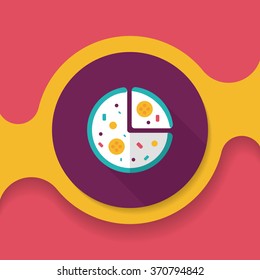 pizza flat icon with long shadow,eps10