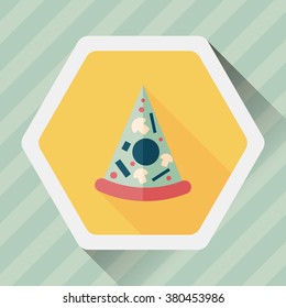 Pizza flat icon with long shadow,eps10