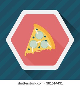 pizza flat icon with long shadow,eps10